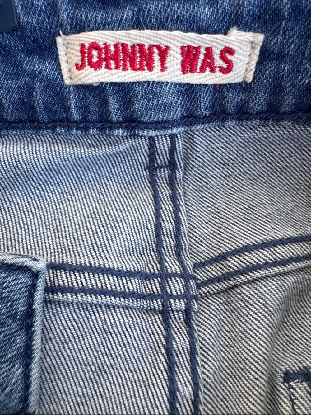 Johnny Was The Wide Leg Jean Sisa Medium Wash Embroidered Eagle Size 26 - Picture 11 of 12